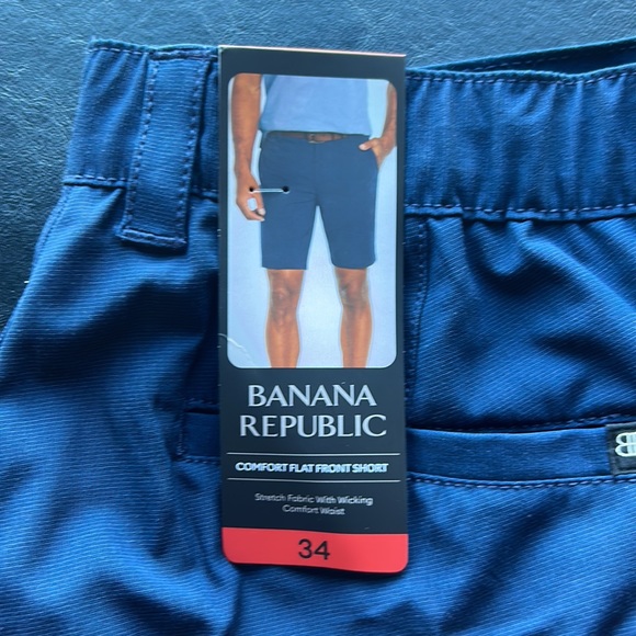 Banana Republic Navy Blue Size 34 Flat Front Shorts - Picture 2 of 5